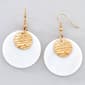 Ashley Cooper(tm) Gold-Tone Hammered Disc Mother of Pearl Earrings - image 1