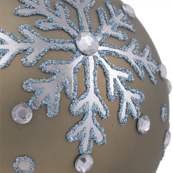 Northlight 2pk. Pale Gold Snowflakes Christmas Glass Ornaments