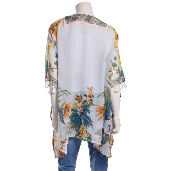 Womens Vince Camuto Tropical Tassel Kimono