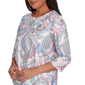 Womens Alfred Dunner Casual Vibe Pleat Neck Paisley Blouse - image 5