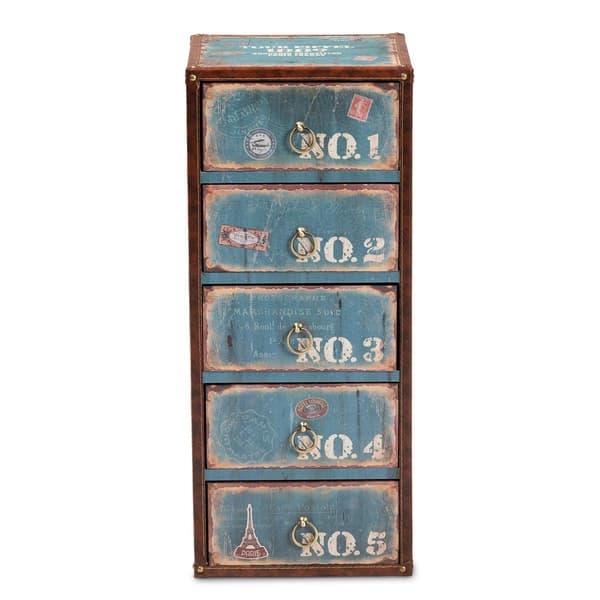 Baxton Studio Alba 5-Drawer Accent Storage Chest