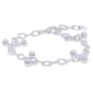 Silver Plated Beaded Open Link Bracelet - image 1