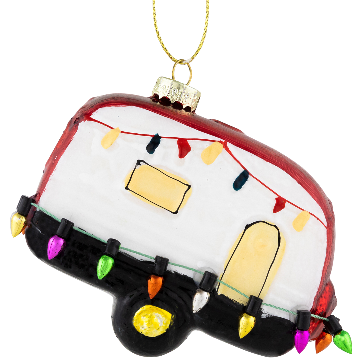 Northlight Decked Out Holiday Camper Glass Christmas Ornament