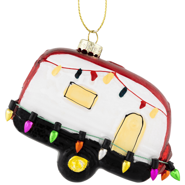 Northlight Decked Out Holiday Camper Glass Christmas Ornament