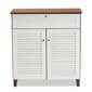 Baxton Studio Coolidge 4 Shelf Shoe Storage Cabinet with Drawer - image 3