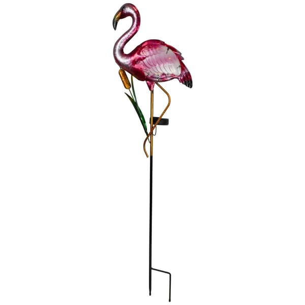 Northlight Seasonal Solar Pink Flamingo Garden Stake