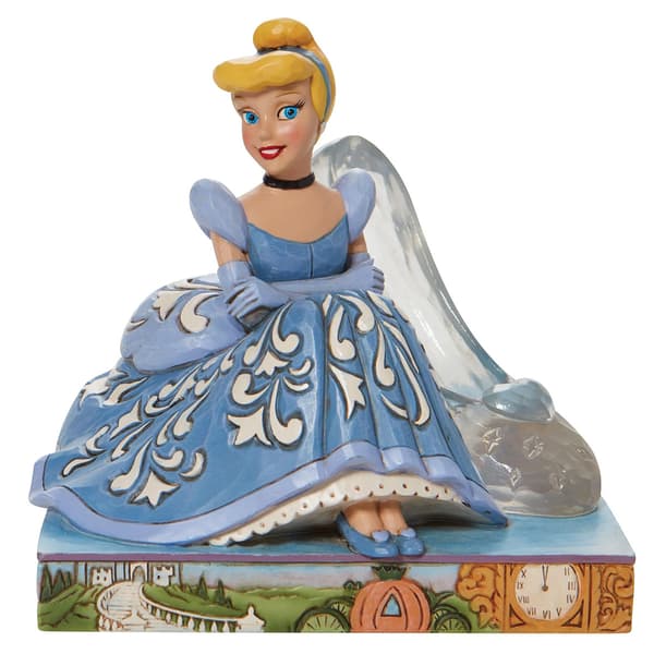 Jim Shore Blue Cinderella & Glass Slipper Figurine