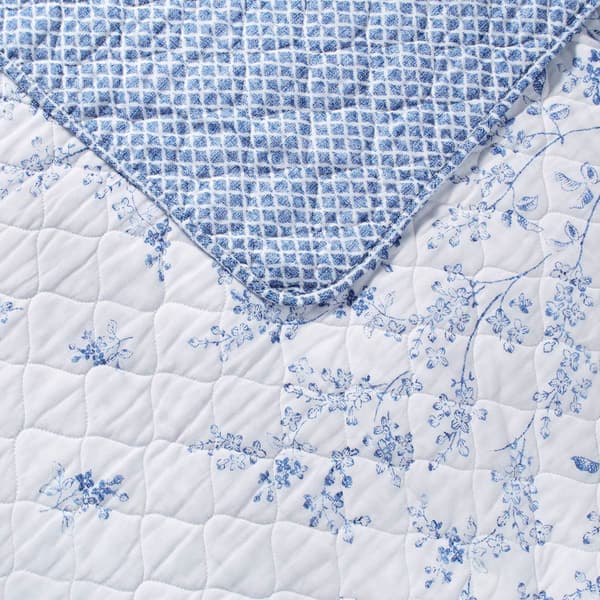 Laura Ashley&#174; Flora 136 Thread Count Reversible Quilt Set