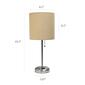 LimeLights Brush Steel Lamp w/Charging Outlet/Tan Shade-Set of 2 - image 4