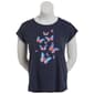Womens Kiwi Fresh Short Sleeve Butterfly Graphic Tee - Navy - image 1