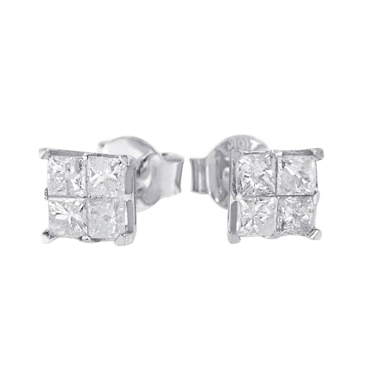 Diamond Classics™ 10kt. Diamond Square Stud Earrings