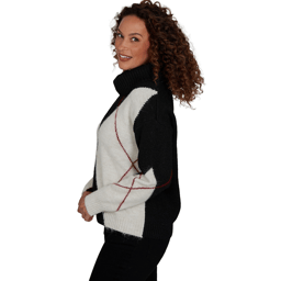 Womens Skye’s the Limit Fashion Essentials Cowl Argyle Sweater