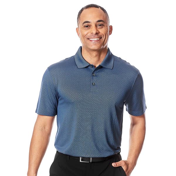 Mens Cross &amp; Winsor(R) Solid Grid Golf Polo