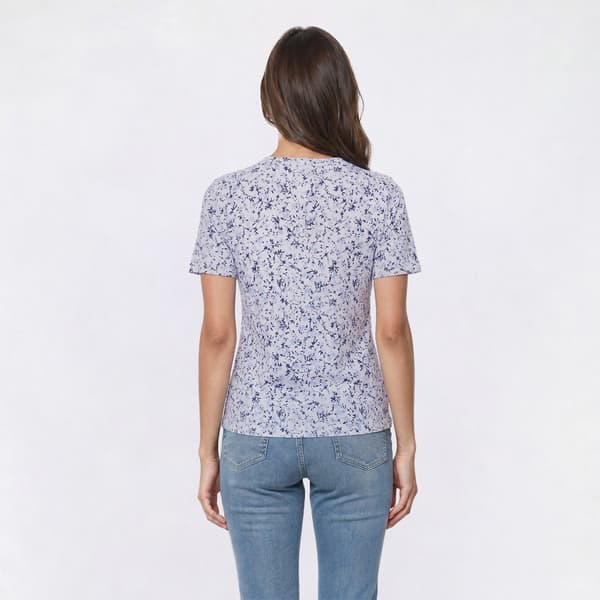 Womens LANDS’ END® Short Sleeve Ditsy Floral Henley Tee