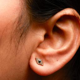 Haus of Brilliance 10kt. Gold Sapphire & Diamond Stud Earrings