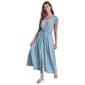 Womens DKNY Jeans Ruched Shoulder Short Sleeve V-Neck Dress - image 1