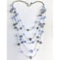 Ashley Cooper(tm) Silver-Tone Tonal Blue Bead Multi Row Necklace - image 1