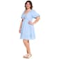 Juniors Plus Angie Twist Front Eyelet Puff Sleeve  A-Line Dress - image 4