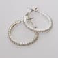 Silver-Tone Faceted Pave Crystal Hoop Earrings - image 1