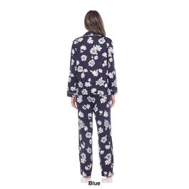 Womens White Mark 2pc. Long Sleeve Dotted Floral Pajama Set
