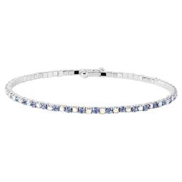 Athra Light Blue & Aurora Borealis Crystal Coil Bracelet