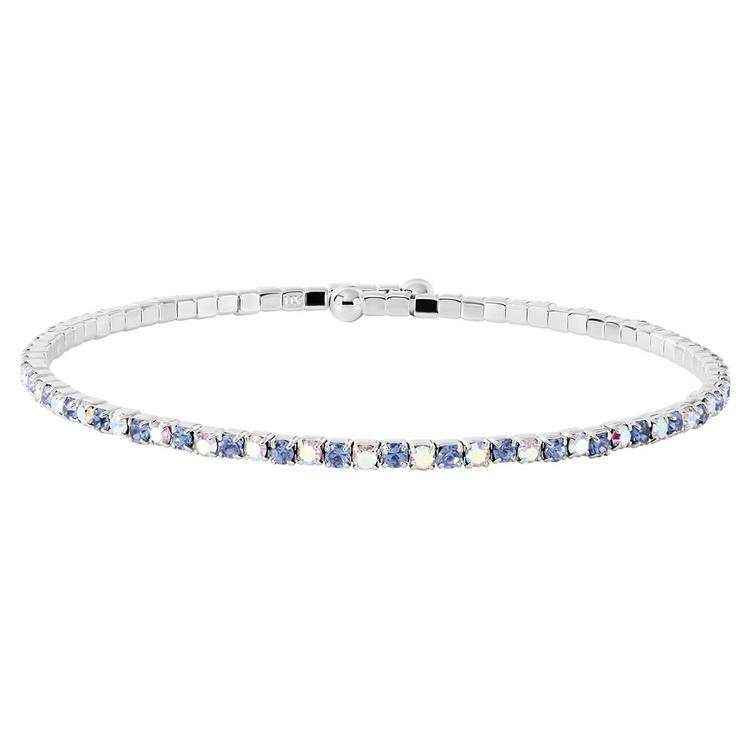 Athra Light Blue & Aurora Borealis Crystal Coil Bracelet