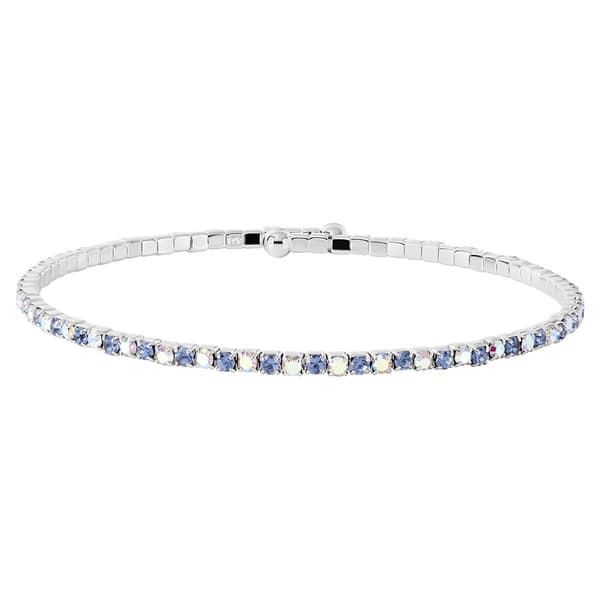 Athra Light Blue & Aurora Borealis Crystal Coil Bracelet - image 