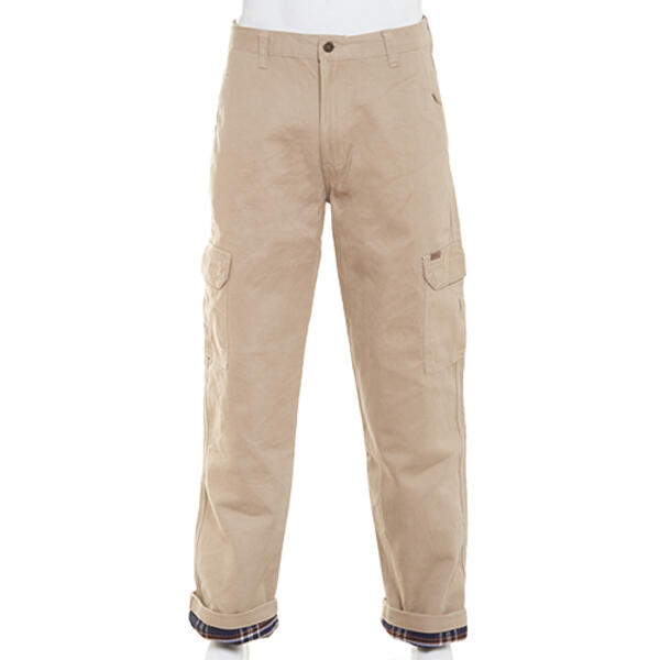 Mens Stanley Flannel Lined Twill Solid Cargo Pants - image 