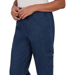 Womens Alfred Dunner Indigo Girls Pull On Cargo Pocket Jeans