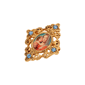Symbols of Faith Gold-Tone Mary & Child Decal Blue Crystal Pin - image 1