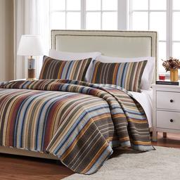 Greenland Home Fashions(tm) Durango Earth Striped Quilt Set
