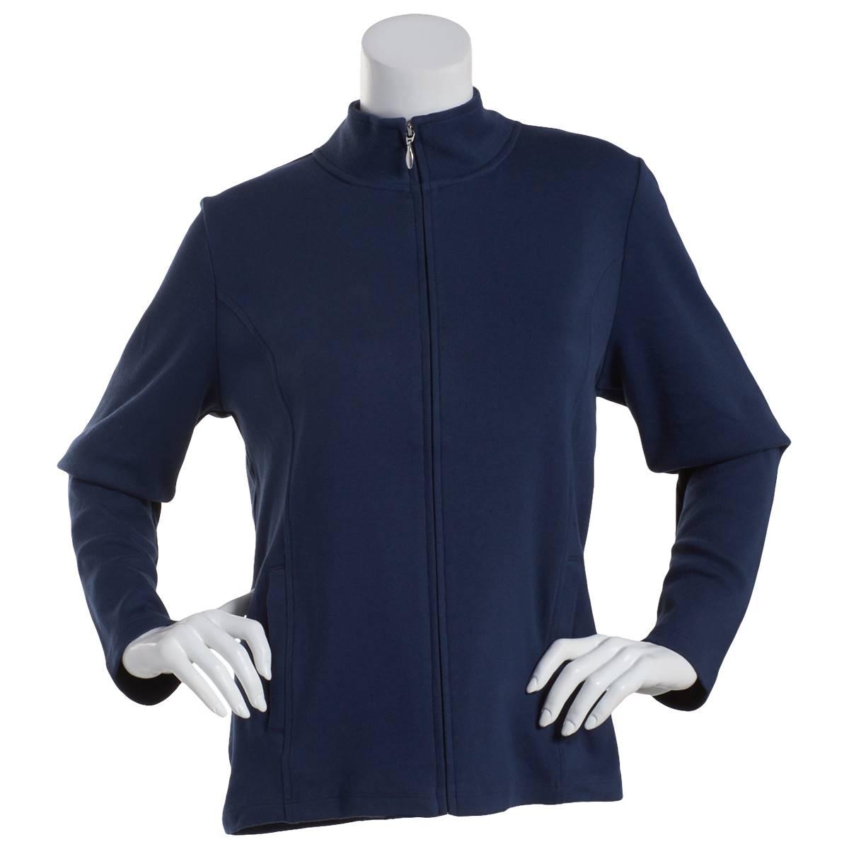 Plus Size Hasting & Smith Long Sleeve Mock Neck Zip Jacket