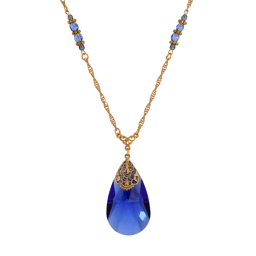 1928 Jewelry 28in. Color Faceted Teardrop Necklace