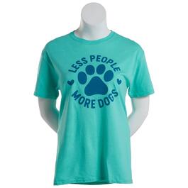 Womens JERZEES Short Sleeve Less People More Dogs Tee