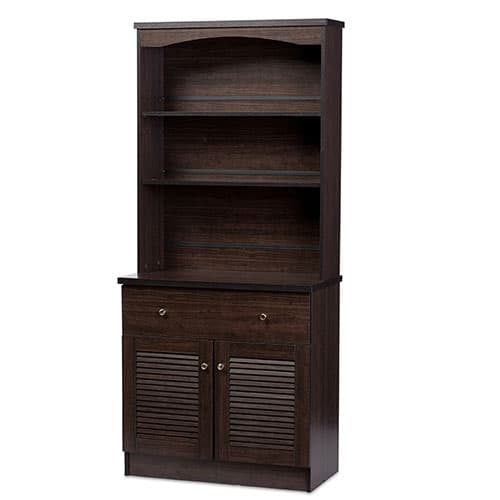 Baxton Studio Agni Dark Brown Buffet & Hutch Kitchen Cabinet