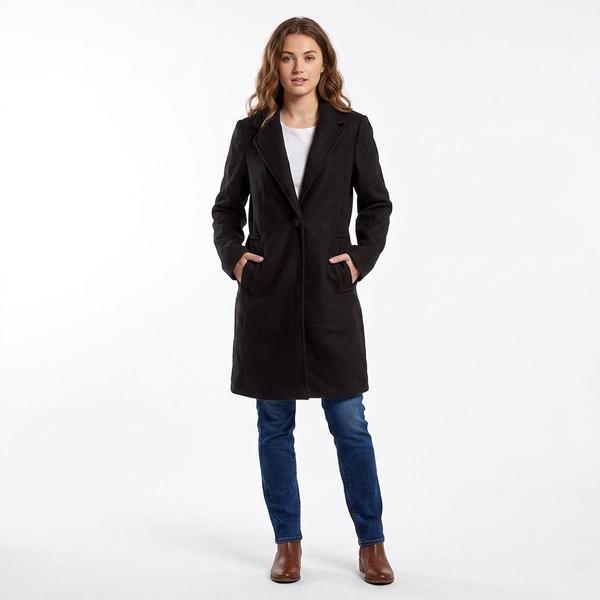Juniors Love Tree Faux Wool Trench Length 1 Button Coat - image 