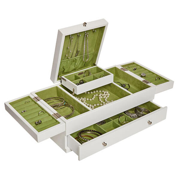 Mele & Co. Everly Wooden Triple Lid Jewelry Box