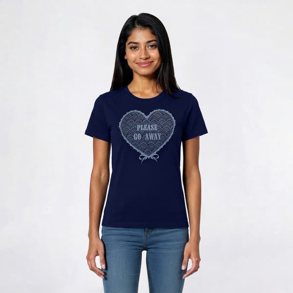 Juniors Attitude Not Included Go Away Embroidery Baby Tee - image 