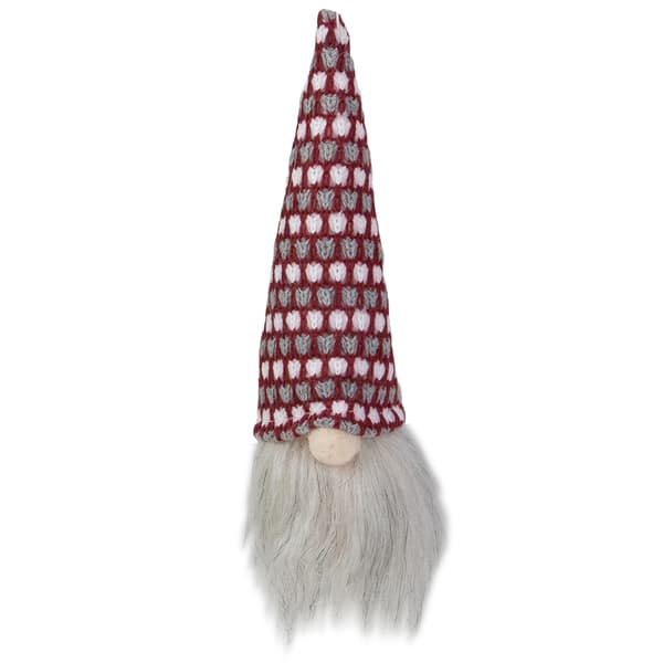 Northlight LED Red/White/Grey Knit Gnome Head Christmas Ornament