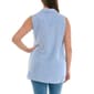 Womens Zac & Rachel Sleeveless 2 Pocket Heathered Linen Blouse - image 2