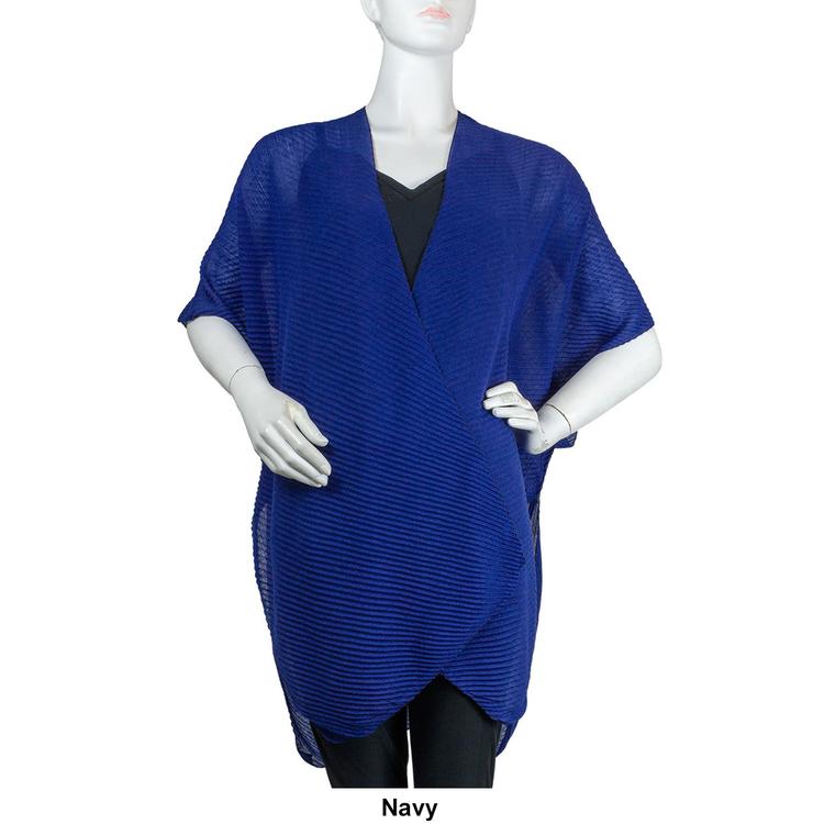 Womens Adrienne Vittadini Pleated Oversize Mesh Kimono