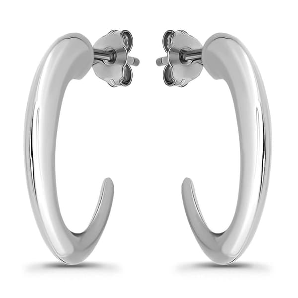 Designs by FMC Sterling Silver 20mm Graduated  Half Hoop Earrings