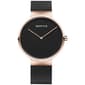 Mens BERING Rose Gold Black Mesh Bracelet Watch - 14539-166 - image 1