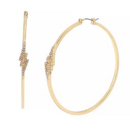 Steve Madden Pave Lightning Bolt Large Hoop Earrings