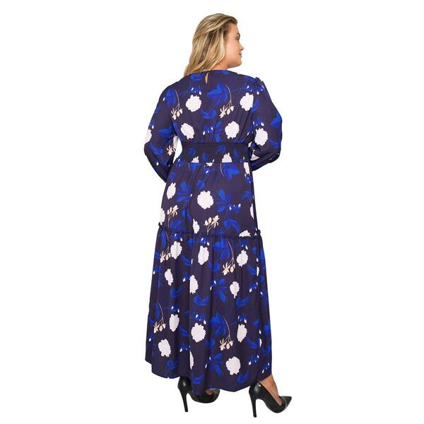 Plus Size Standards & Practices Floral Smocked Waist Maxi Dress