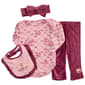 Baby Girl &#40;NB-9M&#41; Bebe 4pc. Lattice Bodysuit & Velour Pant Set - image 1