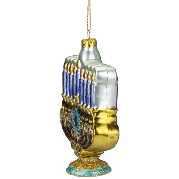 Northlight Seasonal Menorah Glass Hanukkah Ornament