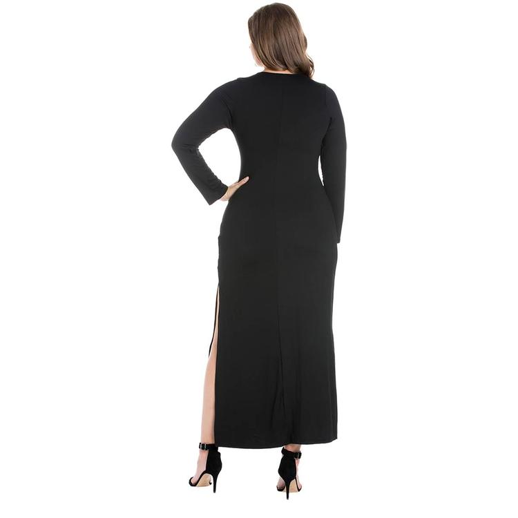 Plus Size 24/7 Comfort Apparel Fitted Maxi Dress