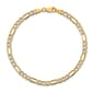 Unisex Gold Classics™ 3.9mm. 14k Semi Solid Pave Figaro Necklace - image 2