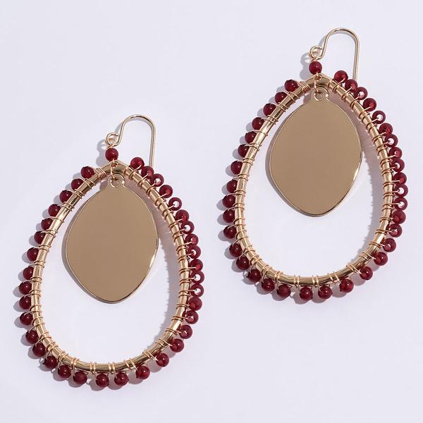 Ashley Cooper(tm) Teardrop Ring/Berry Beads/Dangling Disk Earrings - image 